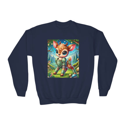 Fawn Defender Youth Crewneck Sweatshirt – Woodland Courage & Gentle Strength