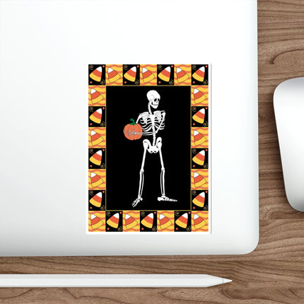 Candy Corn Skeleton Die-Cut Stickers (5 Sizes)