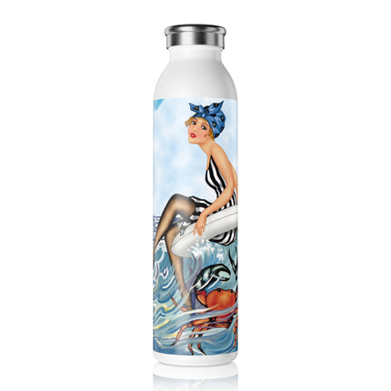 Playful Waves and Fashion Follies Slim Water Bottle