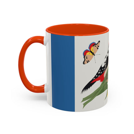 Woodpecker & Tulip Colorful Mugs – Vibrant Spring & Bold Beauty