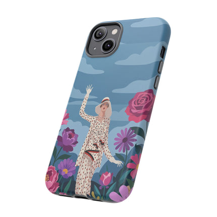 🌺👒 The Grand Flower Promenade Phone Case – Art Deco Fashion Illustration
