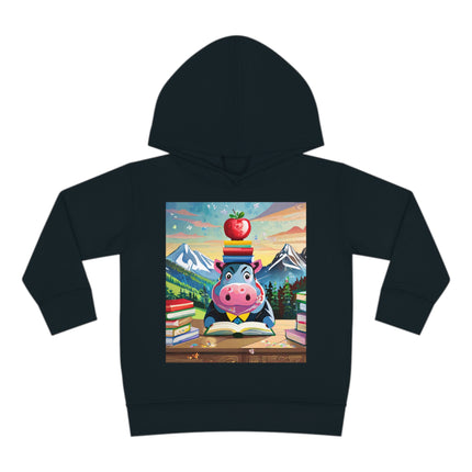 Hippos Hit the Books Toddler Pullover Fleece Hoodie