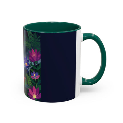 Moonlight Waltz Among The Blossoms Colorful Mugs – Art Deco Floral Enchantment