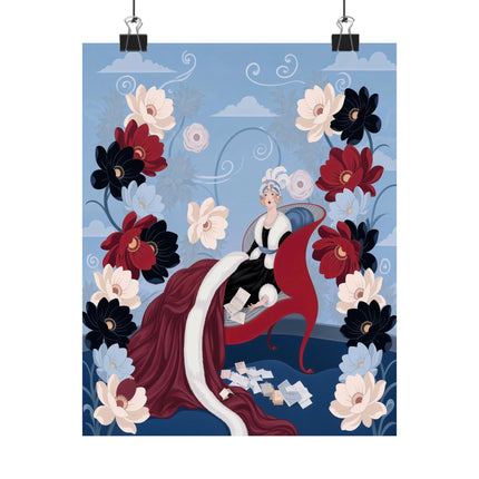 💌🌺 The Lady Of The Love Letters Matte Vertical Poster – Art Deco Romantic Elegance