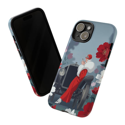 🚗🌺 The Lady Of The Grand Touring Car Phone Case – Art Deco Motoring Elegance