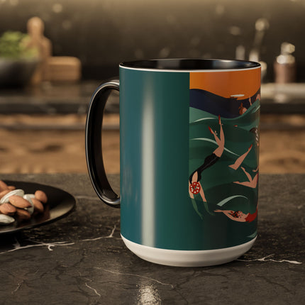 Summer Splash Colorful Mugs – Retro Beach Joy & Carefree Summer Vibes