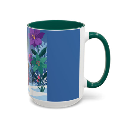 🌹❄️ The Holly Rose Of Winter Colorful Mug – Art Deco Christmas Garden