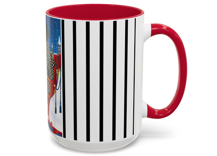 Elegant Winter Woman in Sleigh Colorful Mugs (11oz, 15oz)