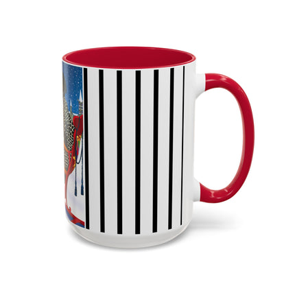 Elegant Winter Woman in Sleigh Colorful Mugs (11oz, 15oz)