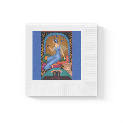 September & Sapphire Zodiac White Coined Napkins