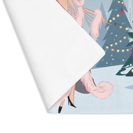 🌹❄️ The Lady Of The Winter Rose Promenade Placemat – Art Deco Christmas Elegance