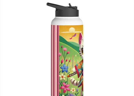 Samurai Kitten Stainless Steel Water Bottle, Standard Lid