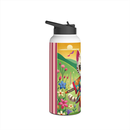 Samurai Kitten Stainless Steel Water Bottle, Standard Lid