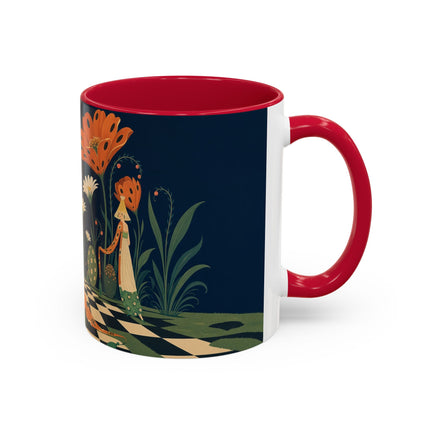 🌼🧡 The Midnight Floral Masquerade Colorful Mug – Art Deco Fashion Fantasy