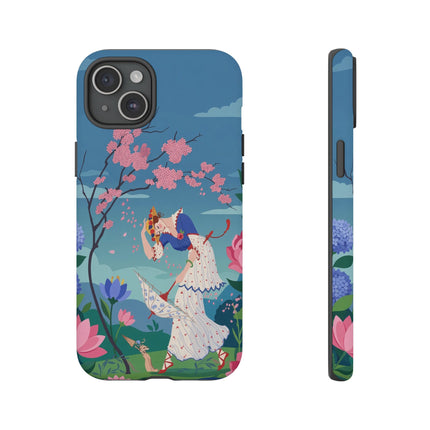 🌸☂️ The Lady Of The Falling Blossoms Phone Case – Art Deco Garden Whimsy