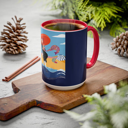 Beachside Promenade Colorful Mugs – Chic Summer Stroll & Coastal Glamour