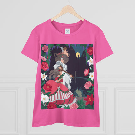 🌹🎶 The Midnight Garden Serenade Cotton Tee – Art Deco Romantic Fantasy