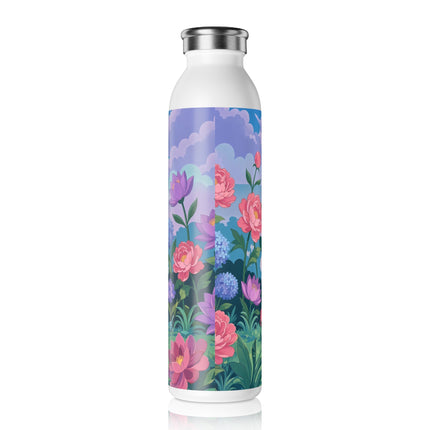 🌸🎭 The Rose Garden Masquerade Slim Water Bottle – Art Deco Floral Elegance
