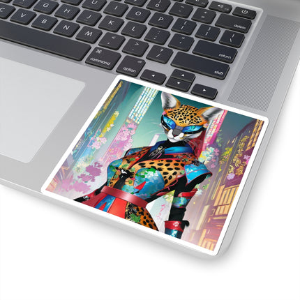 Cyber Cat Glamour Kiss-Cut Stickers (4 Sizes)