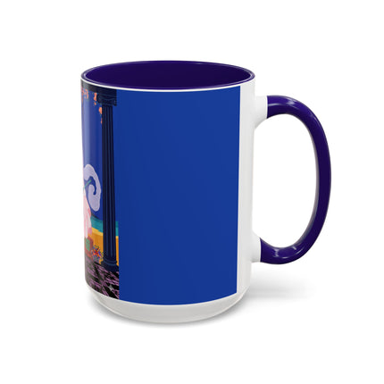 The Moonlit Promenade Colorful Mug (11oz, 15oz) – Blush Elegance, Coastal Romance & Art Deco Style