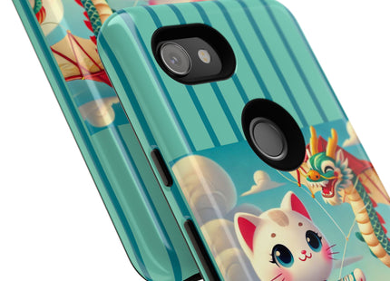Geisha Kitten and the Dragon Kite Phone Cases