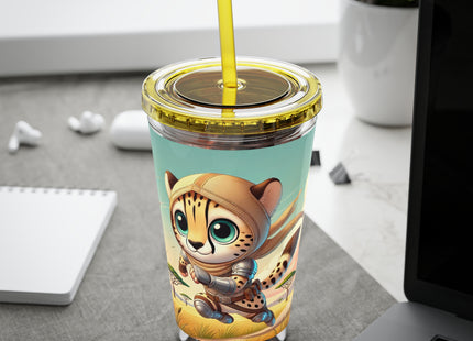 Swift Cheetah Sunsplash Tumbler with Straw, 16oz