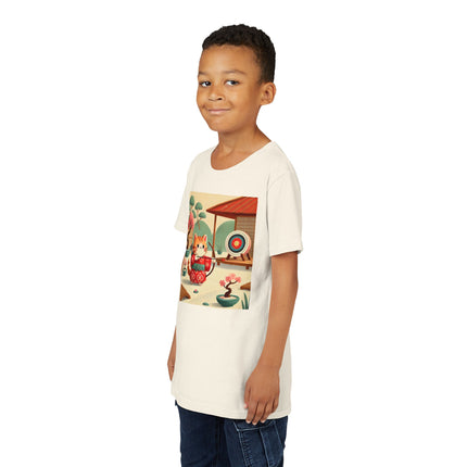 Archer Kitten in the Zen Garden Youth Short Sleeve Tee
