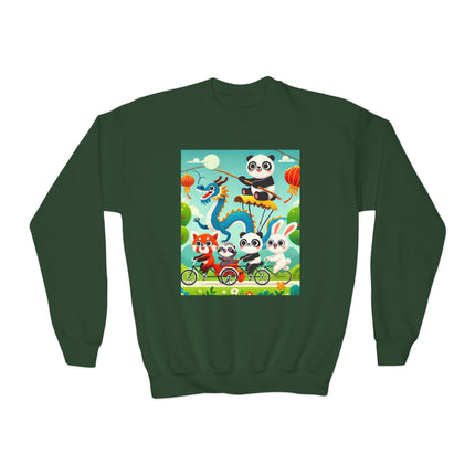 Rolling Along Together Youth Crewneck Sweatshirt – Friendship, Motion & Joyful Adventure