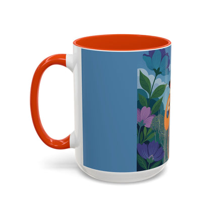 The Lady And The Sea Breeze Colorful Mugs – Art Deco Coastal Serenity