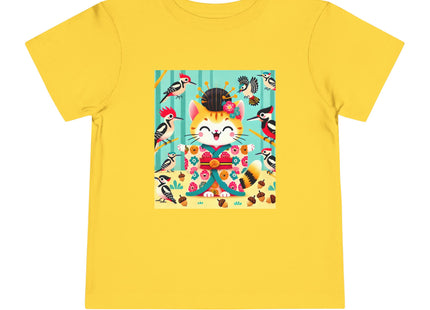 Geisha Kitten in the Woodpecker Grove Toddler Short Sleeve Tee