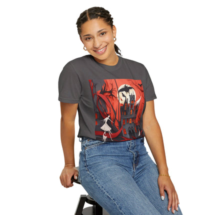 Halloween Night Scene Unisex Garment-Dyed T-shirt
