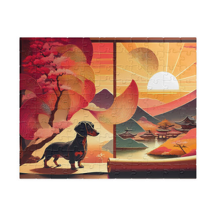 Dachshund's Sunset Artistry Puzzle (110, 252, 520, 1014-piece)