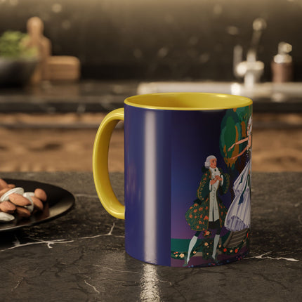 Moonlit Garden Waltz Colorful Mug (11oz, 15oz) – Rococo Romance, Garden Elegance & Enchanted Dance
