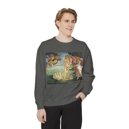 Birth of Venus by Sandro Botticelli Unisex Garment-Dyed Sweatshirt