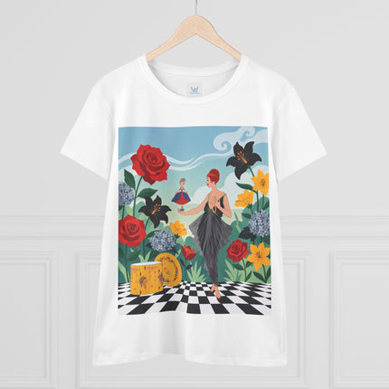 🌹🖤 The Rose Garden Dollmaker Cotton Tee – Art Deco Fashion Fantasy