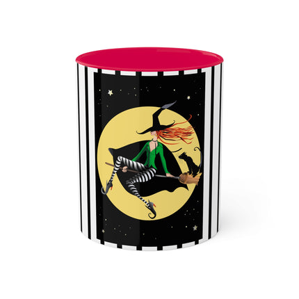 A Witch’s Moonlit Flight Colorful Mugs, 11oz