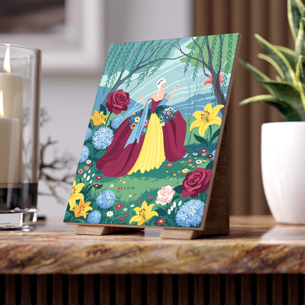 🌹🌿 The Willow Garden Promenade Ceramic Tile – Art Deco Floral Elegance