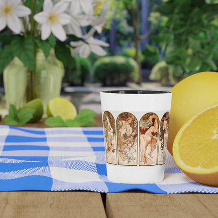 The Seasons by Alphonse Maria Mucha Ceramic Shot Glass
