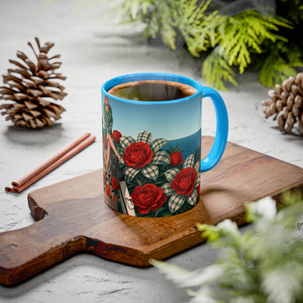 ⛵🌹 The Seaside Rose Traveler Colorful Mug – Art Deco Floral Elegance