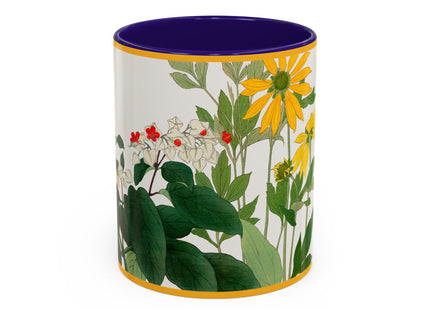 Clerodendrum & Rudbeckia Flower by Tanigami Kônan Colorful Mugs (11oz, 15oz)