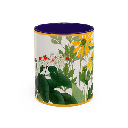 Clerodendrum & Rudbeckia Flower by Tanigami Kônan Colorful Mugs (11oz, 15oz)