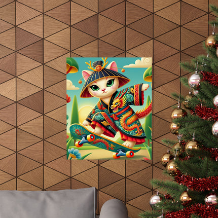 🐉🛹 Dragon Dance on Wheels Matte Vertical Poster – Adventure, Style & Dragon Spirit