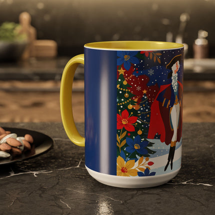 🎭❄️ The Christmas Masquerade Lady Colorful Mug – Art Deco Holiday Fantasy