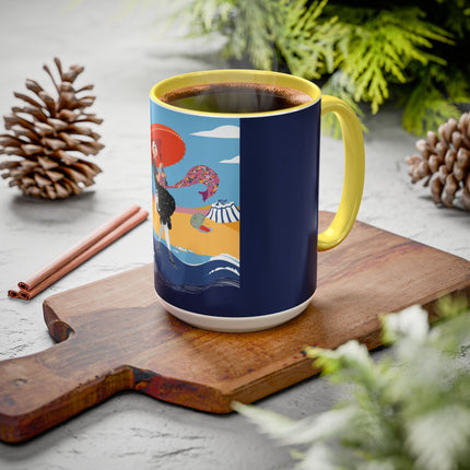 Beachside Promenade Colorful Mugs – Chic Summer Stroll & Coastal Glamour