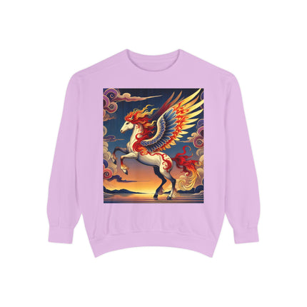 Flame-Winged Horse at Sunset Sweatshirt
