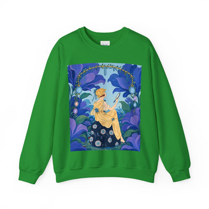 🪞🌺 The Enchanted Garden Mirror Crewneck Sweatshirt – Art Deco Fashion Whimsy