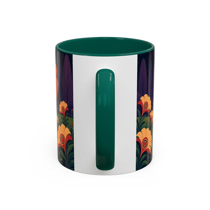 🌙🌼 The Moonlit Floral Dancer Colorful Mug – Art Deco Garden Fantasy