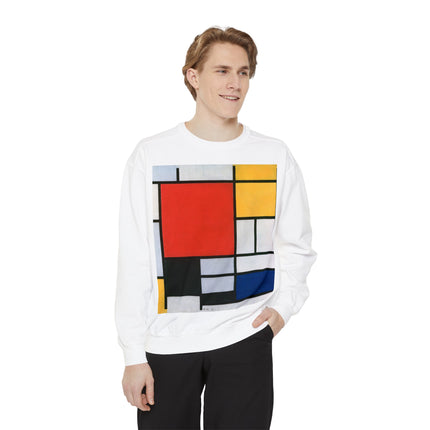 Composition with Red, Yellow, Blue, and Black by Piet Mondrian Garment-Dyed Sweatshirt