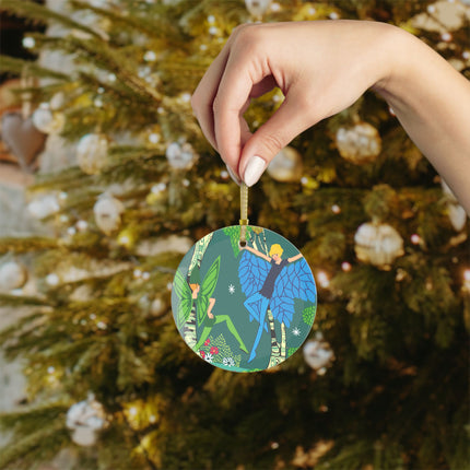 Enchanting Fairies of A Midsummer Night's Dream Glass Ornament