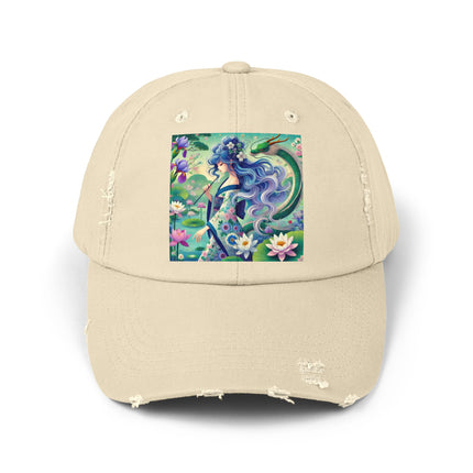 Fairy of the Koi Pond Unisex Distressed Cap